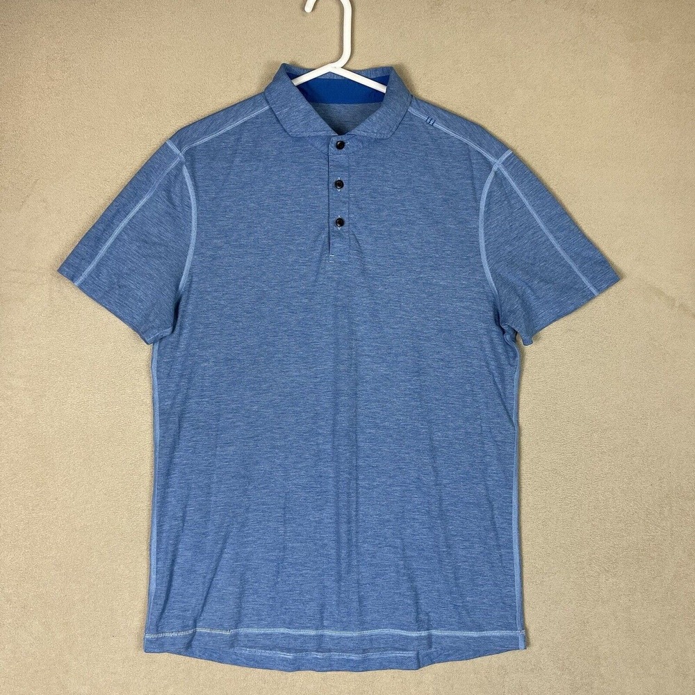 Lululemon Polo Shirt Mens Medium Blue Performance Preppy Adult